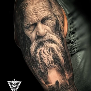 Stifler guest artist black and grey realistic tattoo - The Black Hat Tattoo