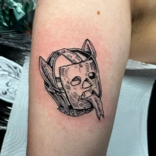 Mask Tattoo - Blackwork Darkwork - Black Hat Tattoo Dublin - The Black Hat Tattoo