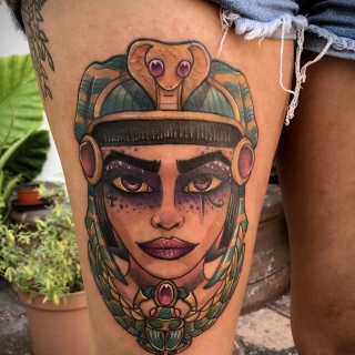 face Tattoo - Tattoo Neotraditionnal - Black Hat Tattoo Dublin - The Black Hat Tattoo