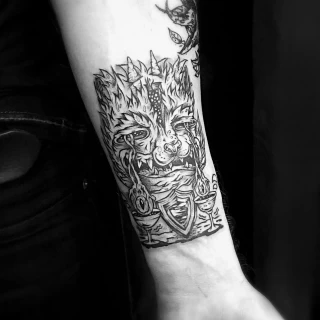 Horror weird Tattoo - Blackwork Darkwork - Black Hat Tattoo Dublin - The Black Hat Tattoo