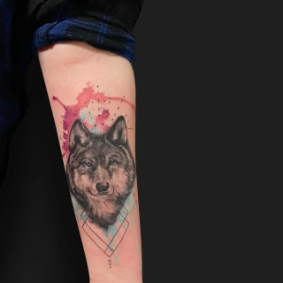 Wolf - Realism, Microrealism and Portrait Tattoo - Black Hat Tattoo Dublin - The Black Hat Tattoo