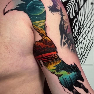 fox color Tattoo - Color Watercolor and Sketch Tattoos - Black Hat Tattoo Dublin - The Black Hat Tattoo