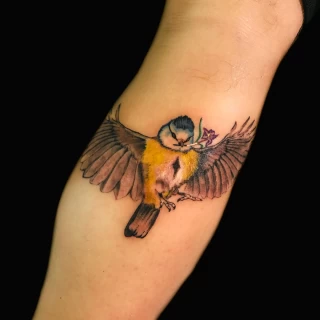 Hummingbird Tattoo on arm watercolor - Bird Tattoo - Black Hat Tattoo Dublin - The Black Hat Tattoo