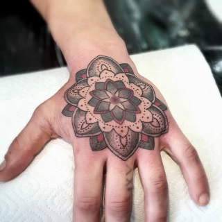 Mandala - Hands & Fingers Tattoo - Black Hat Tattoo Dublin - The Black Hat Tattoo
