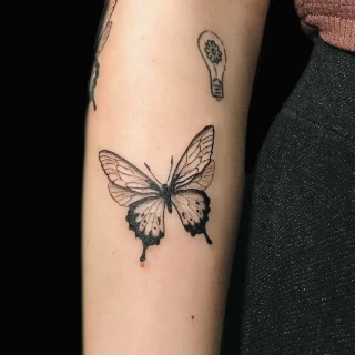 Hand Size Butterfly Tattoo  - Black Hat Tattoo Dublin - The Black Hat Tattoo
