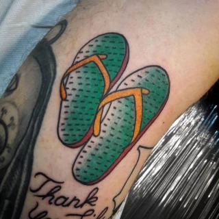 Flip Flop - OldSchool Tattoo - Black Hat Tattoo Dublin - The Black Hat Tattoo