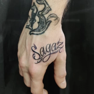 Lettering - Hands & Fingers Tattoo - Black Hat Tattoo Dublin - The Black Hat Tattoo