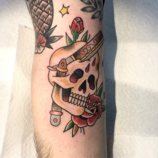 Old School skull tattoo colors - Skull Tattoo - Black Hat Tattoo Dublin - The Black Hat Tattoo