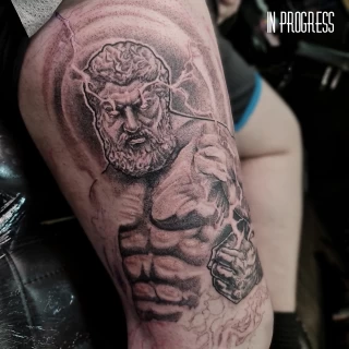 Zeus Tattoo -  - Blackwork Darkwork - Black Hat Tattoo Dublin - The Black Hat Tattoo