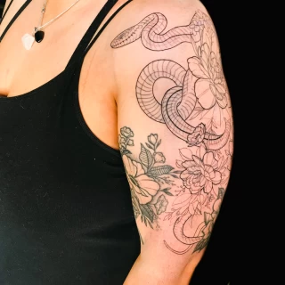 snake tattoo on arm - Snake Tattoo - Black Hat Tattoo Dublin - The Black Hat Tattoo