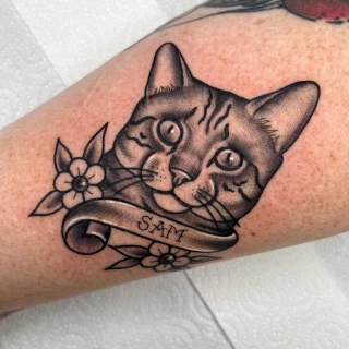 Old School Color - Cat Tattoo - Black Hat Tattoo Dublin - The Black Hat Tattoo