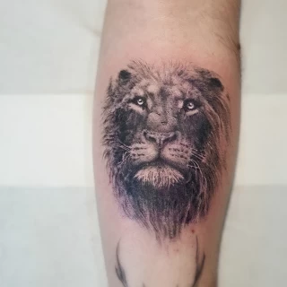Lion face realism - Lion Tattoo - Black Hat Tattoo Dublin - The Black Hat Tattoo