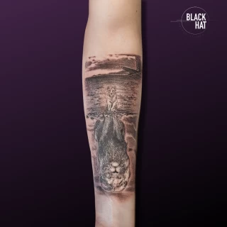 Sergy - The Black Hat - Tattoo - 2023 - Dublin - Lion - The Black Hat Tattoo