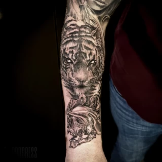 Tiger Tattoo - Black Hat Tattoo Dublin - shoulder - The Black Hat Tattoo