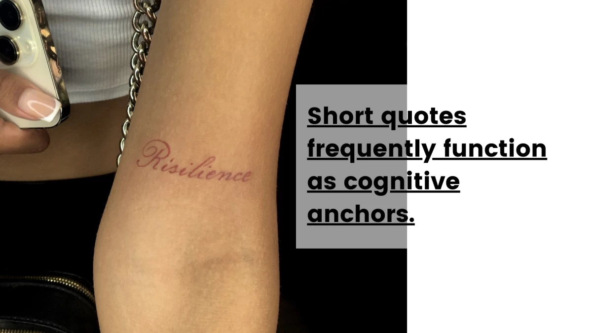 Short quotes frequently function as cognitive anchors- Tattoo Dublin - Black Hat Tattoo Studio