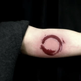 Wine circle tattoo - Color Watercolor and Sketch Tattoos - Black Hat Tattoo Dublin - The Black Hat Tattoo