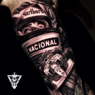 Stifler guest artist black and grey realistic tattoo - The Black Hat Tattoo