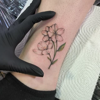 Small Flower Tattoo -  - Flower Tattoo - Black Hat Tattoo Dublin - The Black Hat Tattoo