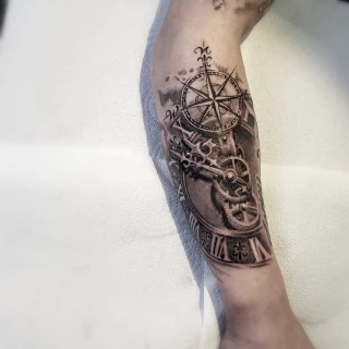 Compass realism - Realism, Microrealism and Portrait Tattoo - Black Hat Tattoo Dublin - The Black Hat Tattoo