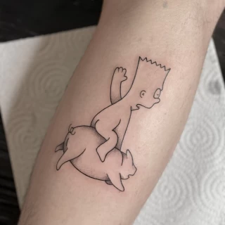 Bart simpson - Small Tattoo idea - Black Hat Tattoo Dublin - The Black Hat Tattoo