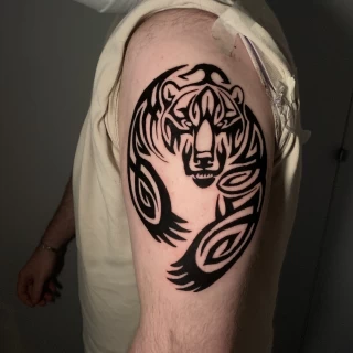 Grizzly tribal -  - Tribal Neo Tribal and Maori Tattoo - Black Hat Tattoo Dublin - The Black Hat Tattoo