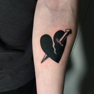 Heart Tattoo -  - Blackwork Darkwork - Black Hat Tattoo Dublin - The Black Hat Tattoo