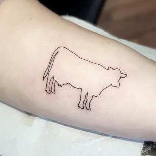 Cow - Tattoo Fine Line and Line Work - Black Hat Tattoo Dublin - The Black Hat Tattoo