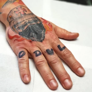 Biker Tattoo - Hands & Fingers Tattoo - Black Hat Tattoo Dublin - The Black Hat Tattoo