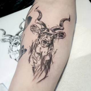 Sketch Stag Blackwork Tattoo - Artist Portfolio -  Sergy Black Hat - The Black Hat Dublin 201920190727_173807 - The Black Hat Tattoo