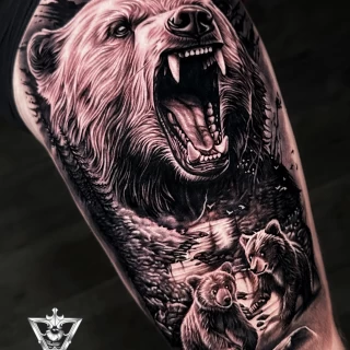 Stifler guest artist black and grey realistic tattoo - The Black Hat Tattoo