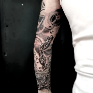 Biomechanical Tattoo on Forarm - Tattoo - Black Hat Dublin- Black Hat Tattoo Dublin - The Black Hat Tattoo