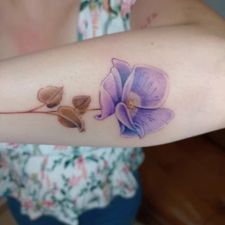 Violet -  - Flower Tattoo - Black Hat Tattoo Dublin - The Black Hat Tattoo