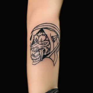 on arm - Wolf Tattoo - Black Hat Tattoo Dublin - The Black Hat Tattoo