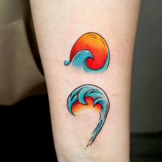 Sunset and sunrise - Small Tattoo idea - Black Hat Tattoo Dublin - The Black Hat Tattoo