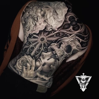 Stifler guest artist black and grey realistic tattoo - The Black Hat Tattoo