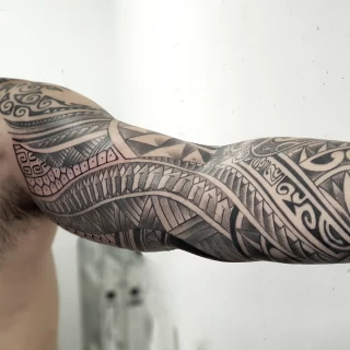 Full tribal sleeve -  - Tribal Neo Tribal and Maori Tattoo - Black Hat Tattoo Dublin - The Black Hat Tattoo