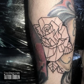 Graphic geometric rose - Rose Tattoo - Black Hat Tattoo Dublin - The Black Hat Tattoo
