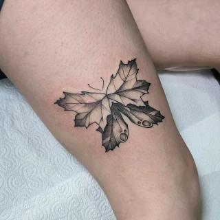 Butterfly Tattoo Leaves of Tree  - Black Hat Tattoo Dublin - The Black Hat Tattoo