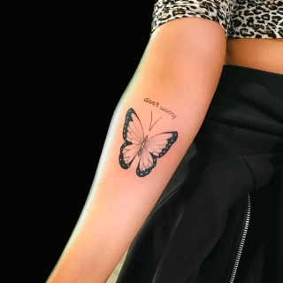 Small Butterfly Tattoo  - Black Hat Tattoo Dublin - The Black Hat Tattoo