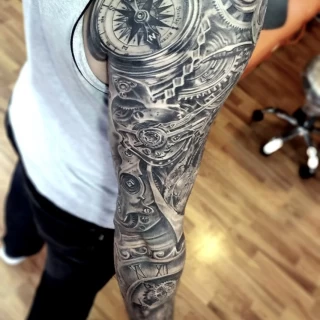 Biomechanical Tattoo Full Sleeve - Right Arm - Man - Dublin - Black Hat View 2- Black Hat Tattoo Dublin - The Black Hat Tattoo