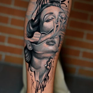 Dian guest realistic color tattoo - The Black Hat Tattoo