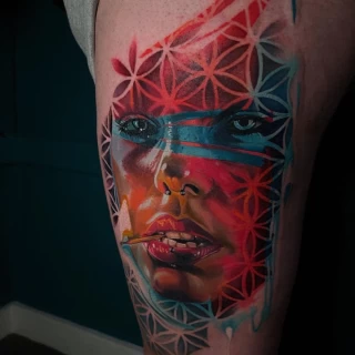 Face color tattoo - Color Watercolor and Sketch Tattoos - Black Hat Tattoo Dublin - The Black Hat Tattoo