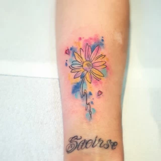 Bunch of flowers Tattoo - Color Watercolor and Sketch Tattoos - Black Hat Tattoo Dublin - The Black Hat Tattoo