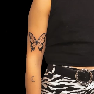 Butterfly Tattoo Black and Gray  - Black Hat Tattoo Dublin - The Black Hat Tattoo