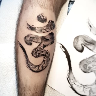 Ohm and budda - Spiritual Tattoo - Witchy Tattoo - Tarot Card Tattoo - Black Hat Tattoo Dublin - The Black Hat Tattoo