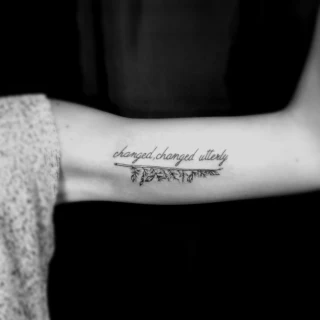 Inner arm - Script Quote Tattoo - Black Hat Tattoo Dublin - The Black Hat Tattoo