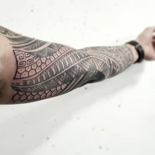 Triabl neotrbal sleeve -  - Tribal Neo Tribal and Maori Tattoo - Black Hat Tattoo Dublin - The Black Hat Tattoo