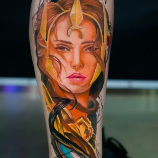 Dian guest realistic color tattoo - The Black Hat Tattoo
