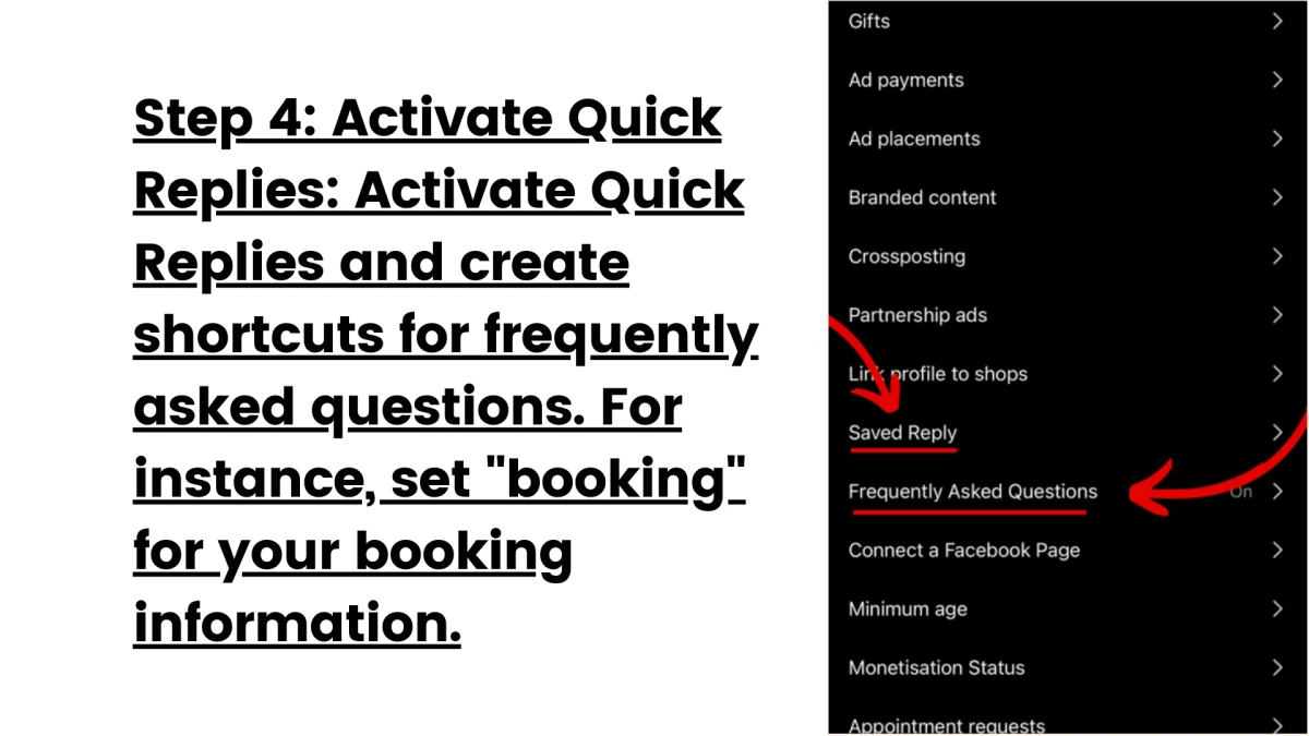 Step 4_ Activate Quick Replies_ Activate Quick Replies and create shortcuts for frequently asked questions