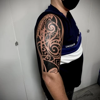 Tribal half sleeve -  - Tribal Neo Tribal and Maori Tattoo - Black Hat Tattoo Dublin - The Black Hat Tattoo